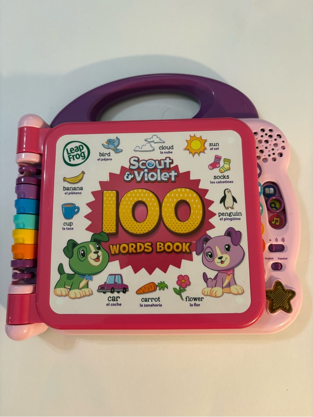 LeapFrog Scout & Violet 100 Words Electronic Book Bilingual English Spanish